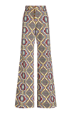 Etro Printed Cotton Denim Flared Jeans In Multi
