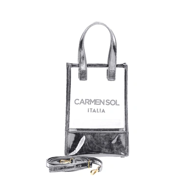 Carmen Sol Portofino Clear Mini Crossbody In Silver