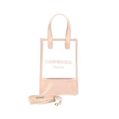 Carmen Sol Portofino Clear Mini Crossbody In Nude