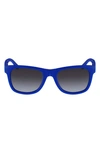 Lacoste 52mm Foldable Retro Frame Sunglasses In Matte Blue
