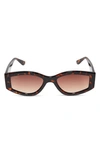 Diff 55mm Kai Slim Sunglasses In Dark Tort Brown Gradient Lens