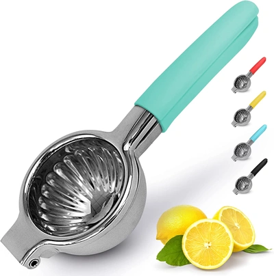 Zulay Kitchen Large Manual Citrus Press Juicer And Lime Squeezer Stainless Steel In Blue
