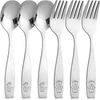 Zulay Kitchen Child And Toddler Silverware Set For Self Feeding (3 Spoons & 3 Forks) In Silver
