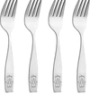 Zulay Kitchen Kids And Toddler Cutlery Set Designed For Self Feeding - 4 Piece Fork In Silver
