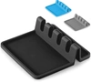 Zulay Kitchen Silicone Utensil Spoon Rest With Drip Pad For Multiple Utensils In Black