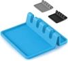 Zulay Kitchen Silicone Utensil Spoon Rest With Drip Pad For Multiple Utensils In Blue