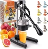 ZULAY KITCHEN PREMIUM QUALITY HEAVY DUTY MANUAL ORANGE JUICER AND LIME SQUEEZER PRESS STAND