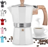 Zulay Kitchen Classic Italian Style Espresso Cup Moka Pot In White