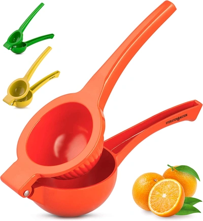 Zulay Kitchen Premium Quality Metal Lemon Squeezer, Citrus Juicer In Orange