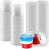 ZULAY KITCHEN 200 CUPS CLEAR JELLO SHOT CUPS WITH LIDS 5.5OZ
