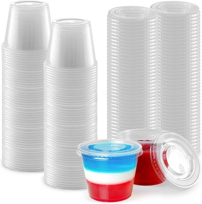 Zulay Kitchen 200 Cups Clear Jello Shot Cups With Lids 5.5oz In Multi