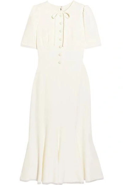Dolce & Gabbana Bow-embellished Cady Midi Dress In White