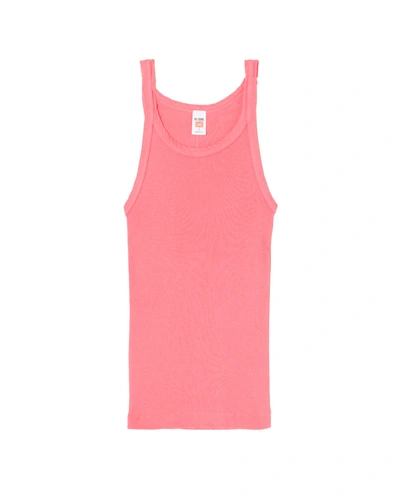 Re/done Ribbed Tank In Pink
