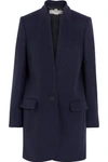 Stella Mccartney 'bryce' Melton Wool Blend Coat In Midnight Blue