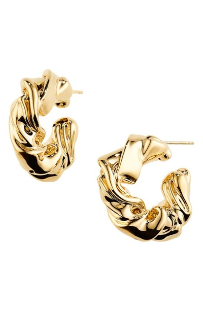 Oscar De La Renta Folded Hoop Earrings In Gold