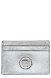 Versace Medusa Leather Card Case In Silver