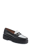 Gh Bass G.h.bass Women's Whitney Super Lug Sole Loafer Flats Women's Shoes In Black,white