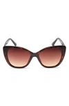 Diff 54mm Square Sunglasses In Dark Tort Brown Gradient Lent