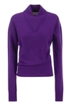 Sportmax Ribbed-trim V-neck Jumper In Violet