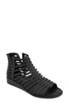 Journee Collection Delilah Womens Faux-leather Zipper Gladiator Sandals In Black