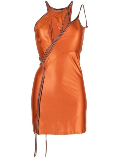 Ottolinger Cut-out Sleeveless Minidress In Metallic Orange