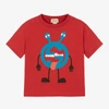 GUCCI RED COTTON MONSTER T-SHIRT