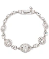 Givenchy Faceted Stone And Crystal Pave Link Bracelet In Silver