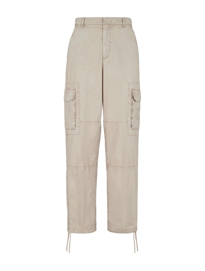 Fendi Trousers Dyed Gab.stretch Lab In Beige