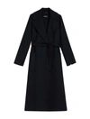 S Max Mara Belted Long Coat In Blue