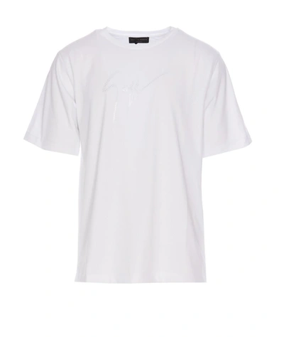 Giuseppe Zanotti Embroidered-logo Cotton T-shirt In White