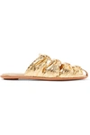 THE ROW Capri metallic elaphe slippers