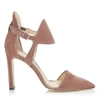 JIMMY CHOO MOON 100 BALLET PINK CRUSHED VELVET CLOSED TOE PUMPS,MOON100VEL S