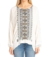 Johnny Was Alka Silk Blouse In Cream In White