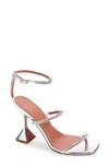Amina Muaddi Gilda Crystal-embellished Sandals In Silver/ Crystal