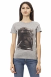 TRUSSARDI ACTION TRUSSARDI ACTION GRAY COTTON TOPS &AMP; WOMEN'S T-SHIRT