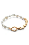 Monica Vinader 18ct Gold Plated Vermeil Silver Keshi Pearl Bracelet In 18k Gold Vermeil/pearl