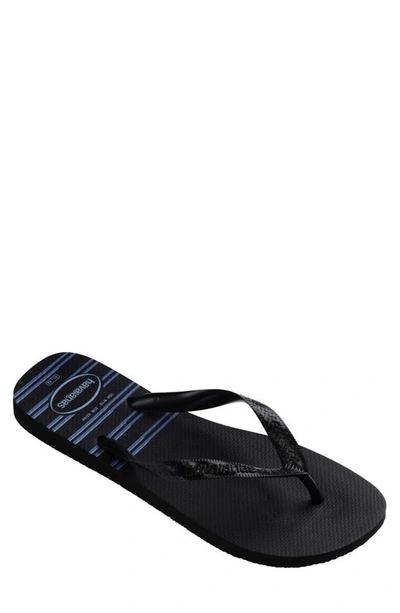 Havaianas Top Camo Flip Flop In Black/ Black/ Blue