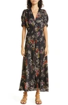 Saloni Lea Print Silk Maxi Dress In 1050-efflorenscence