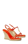 Tory Burch Capri Miller Medallion Wedge Espadrilles In Orange