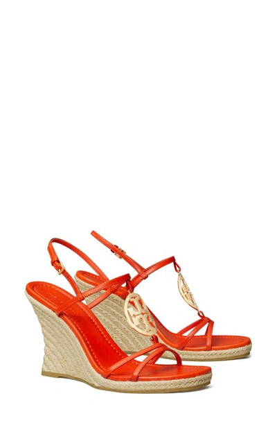 Tory Burch Capri Miller Medallion Wedge Espadrilles In Desert Flower Ora