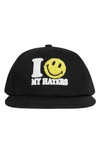 Market Smiley Haters 5 Panel Hat In Vintage Black