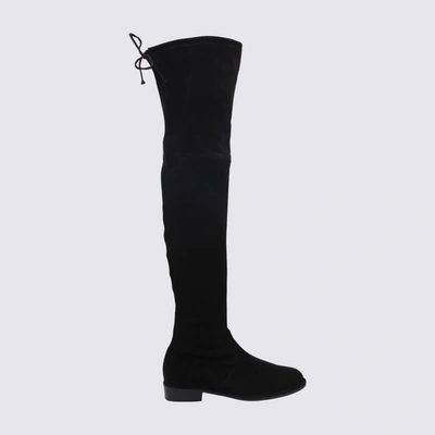 STUART WEITZMAN STUART WEITZMAN BLACK SUEDE LOWLAND BOOTS