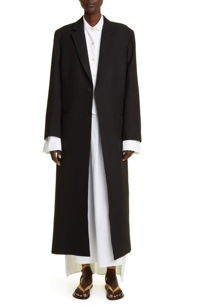 The Row Cheval Single-breasted Wool-mohair Coat In Black