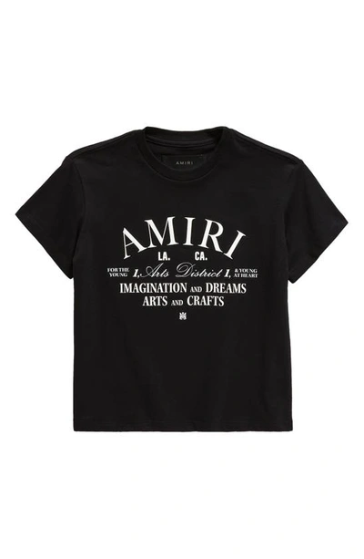 Amiri Kids' Logo Rubberised-print Cotton T-shirt 4-12 Years In Black