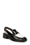 Franco Sarto Giada Womens Block Heel Slingback Loafers In Black/white