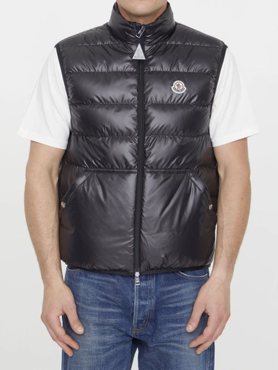 Moncler Aube Quilted Down Gilet In Black