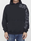 Balenciaga Logo Embroidered Oversized Hoodie In Black