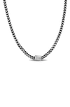 Delmar Franco Oxidized Sterling Silver Wheat Chain Pendant Necklace In Silver