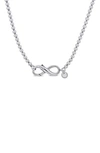 Delmar Sterling Silver Infinity Clasp Ball Chain Necklace In Silver