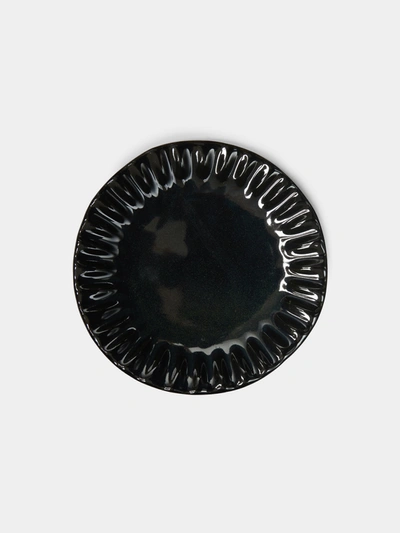 Mervyn Gers Ceramics 'paper' Hand-glazed Ceramic Side Plates (set Of 6) In Black